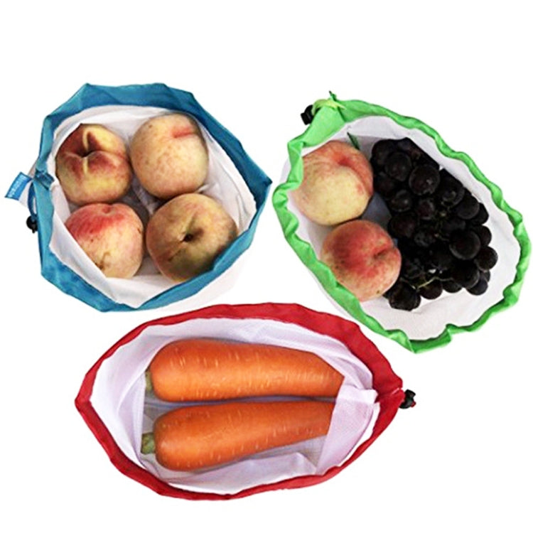 10 PCS Double-Stitched Strength Reusable Fruit Sandwich Pouch Mesh Storage Bags, Size: 30cm x 35cm, Random Color Delivery