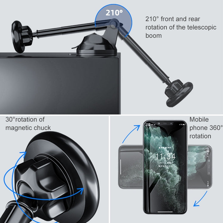 Versatile 360-Degree Magnetic Car Phone Mount with Adjustable Arm