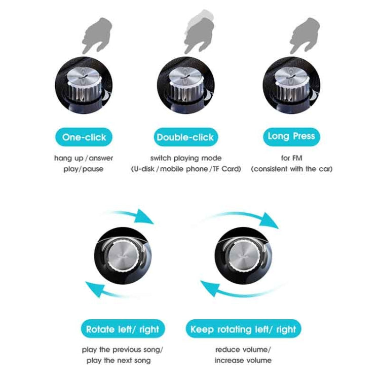 ROCK SPACE B302 18W QC3.0 Dual USB Digital Display Bluetooth Car Charger, Support 64GB U Disk & TF Card / FM / AUX / Hands-free Call, B302