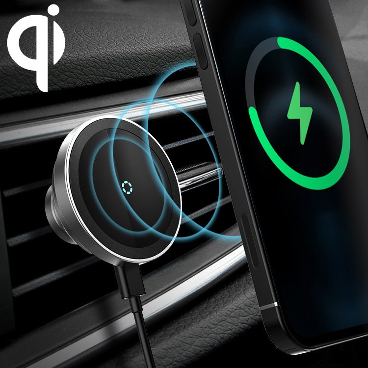 MagSafe Magnetic 15W Aluminium Alloy Wireless Car Charger & Phone Mount