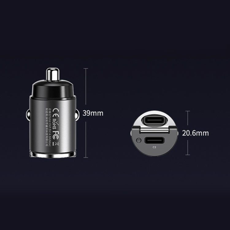 REMAX RCC332 Tanya Pro Series 2 in 1 Car 30W PD Fast Charger, RCC332 (Black), RCC332 (Grey)