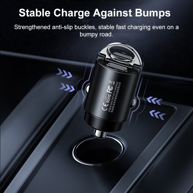 REMAX RCC332 Tanya Pro Series 2 in 1 Car 30W PD Fast Charger, RCC332 (Black), RCC332 (Grey)