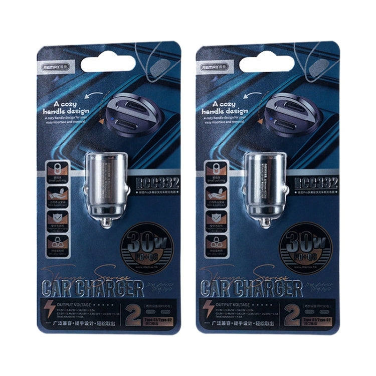REMAX RCC332 Tanya Pro Series 2 in 1 Car 30W PD Fast Charger, RCC332 (Black), RCC332 (Grey)