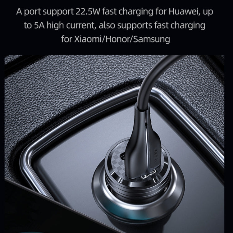 USAMS US-CC175 C35 45W Aluminum Alloy Transparent Dual USB Port Mini Car Charger