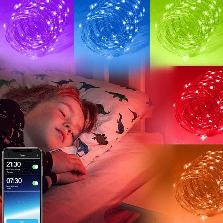 Christmas Decoration RGB Copper Wire String Light Bluetooth Mobile APP Control, Length: 2m 20 LEDs