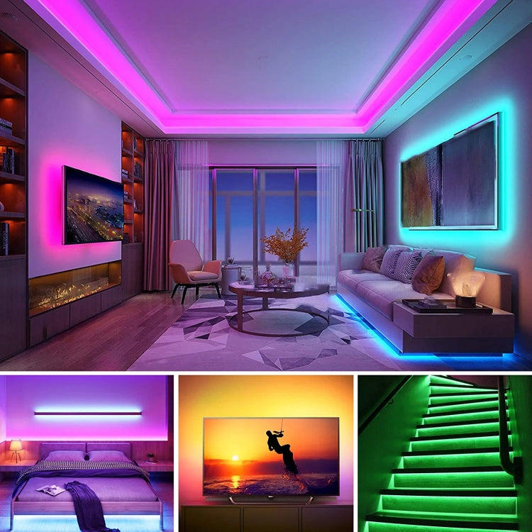 Bare Board 5050 SMD RGB LED Rope Light, 30 LED/m, Length: 2m, 12V 2A 100-240V, with 24-key Remote Control