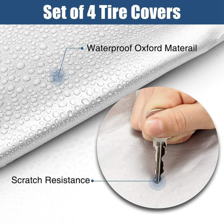 4PCS 210D Oxford Cloth RV Caravan Tire Dustproof and Waterproof Cover For 27-29 inch