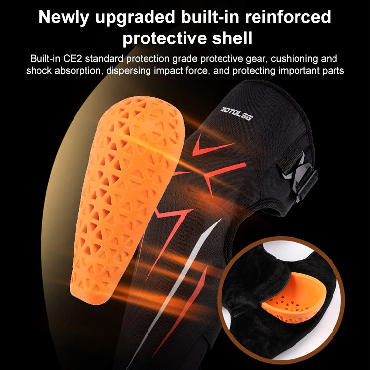 MOTOLSG 2 in 1 Knee Pads Motorcycle Bicycle Riding Warm Fleece Soft Protective Gear with CE Protector