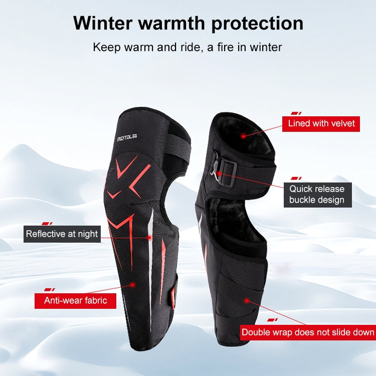 MOTOLSG 2 in 1 Knee Pads Motorcycle Bicycle Riding Warm Fleece Soft Protective Gear