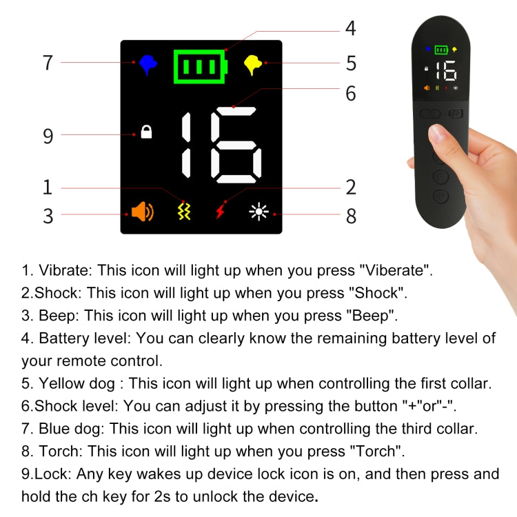 T15 Pet Training Electronic Collar Waterproof Vibration Shock Dog Trainer