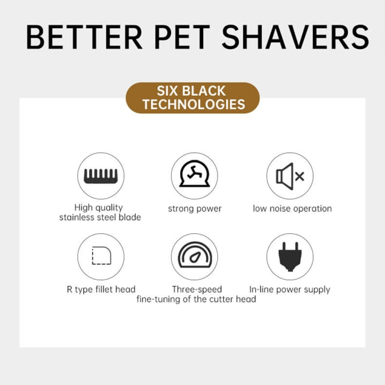 VGR V-206 Pet Barber Electric Hair Clipper, EU Plug