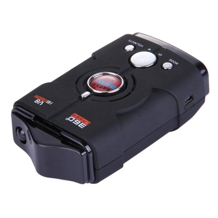 V8 Black 180 Degrees Full-Band Scanning Advanced Radar Detectors and Laser Defense Systems, Built-in Loud Speaker (English Only), Detectable Distance: 200-400m