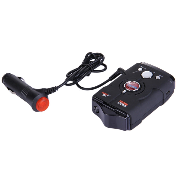 V8 Black 180 Degrees Full-Band Scanning Advanced Radar Detectors and Laser Defense Systems, Built-in Loud Speaker (English Only), Detectable Distance: 200-400m