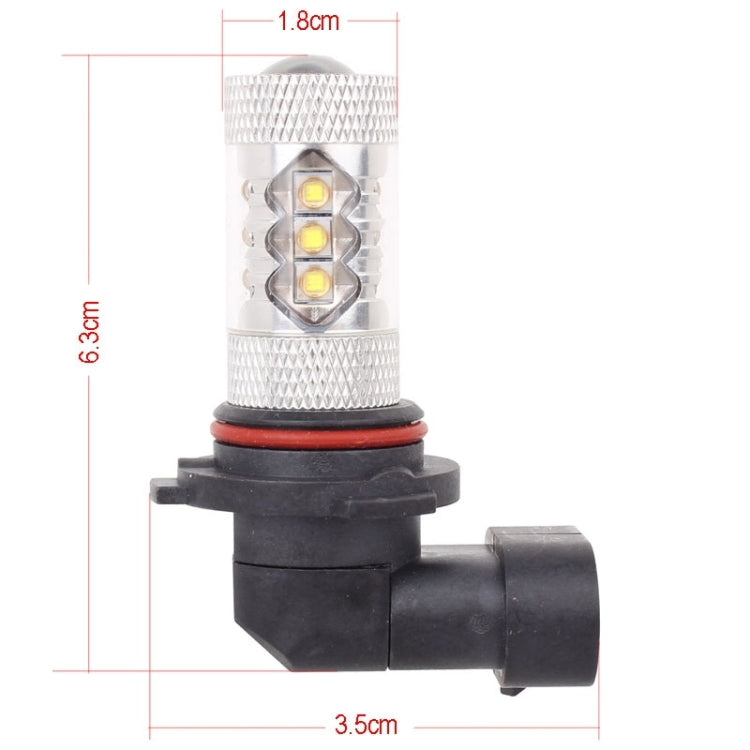 9006 80W 800LM 6500K White Light 16-3535-LEDs Car Foglight , Constant Current , DC12-24V