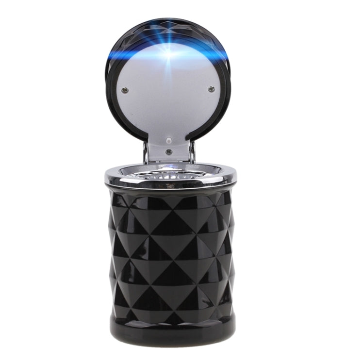 Luminescent Diamond-Cut Car Ashtray with Illuminating LED Light