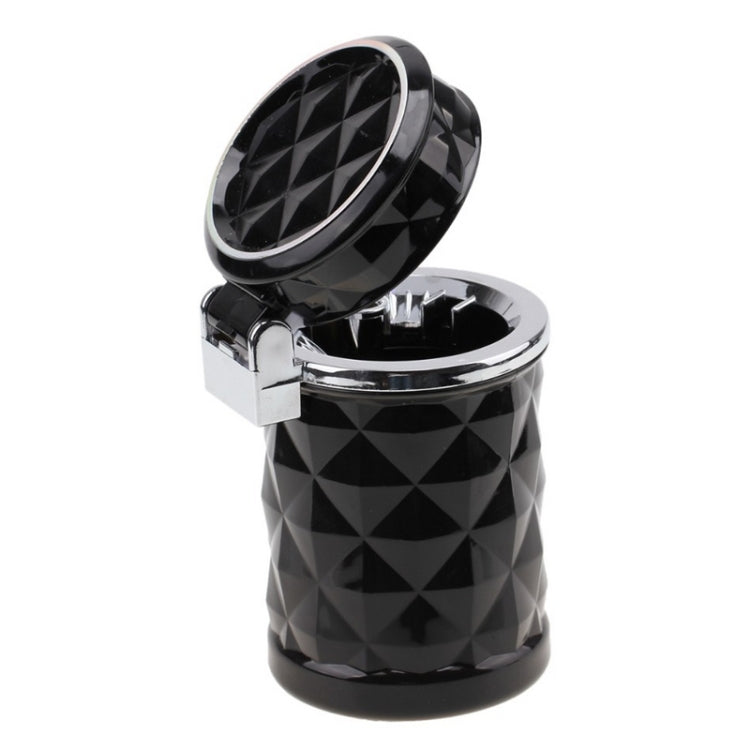 Luminescent Diamond-Cut Car Ashtray with Illuminating LED Light