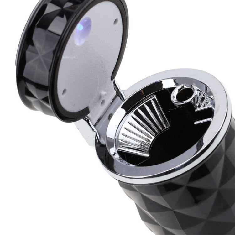Luminescent Diamond-Cut Car Ashtray with Illuminating LED Light