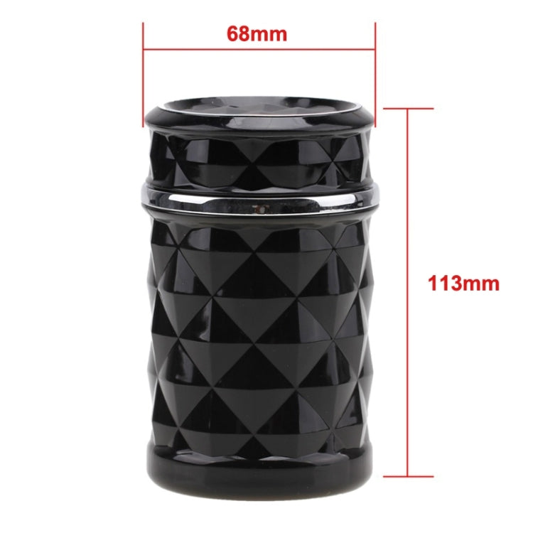 Luminescent Diamond-Cut Car Ashtray with Illuminating LED Light