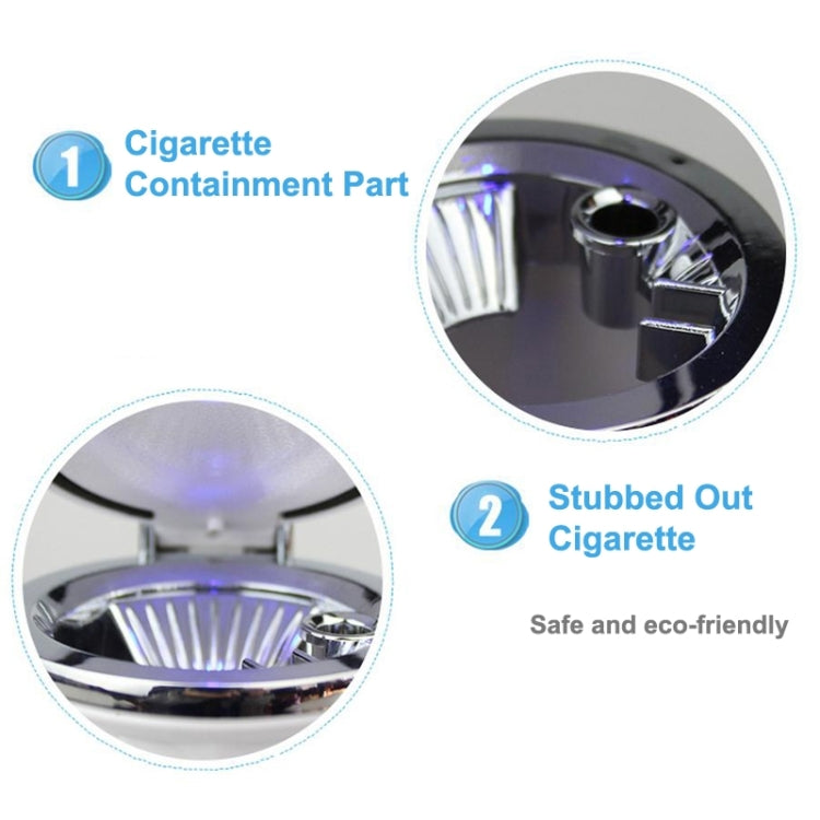 Luminescent Diamond-Cut Car Ashtray with Illuminating LED Light