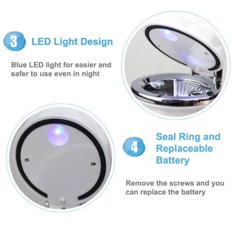 Luminescent Diamond-Cut Car Ashtray with Illuminating LED Light