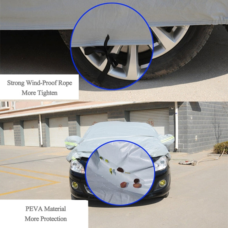 PEVA Anti-Dust Waterproof Sunproof Sedan Car Cover with Warning Strips