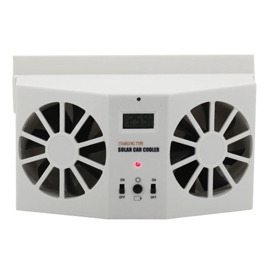 2W Solar Powered Car Auto Air Vent Cool Fan Cooler Ventilation System Radiator, with Temperature Display, 2W Solar Powered Fan