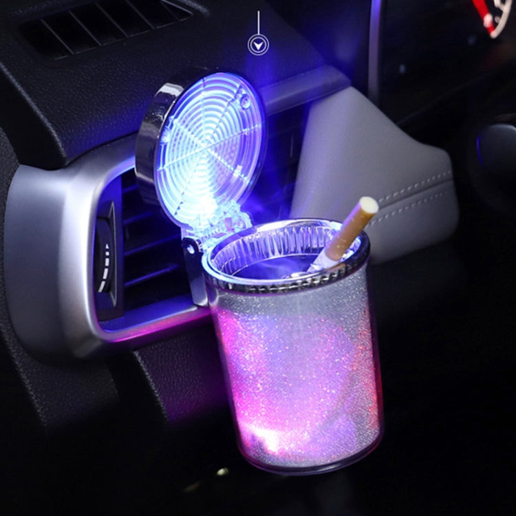Illuminated 7-Colour LED Car Ashtray - Stylish Cigarette Holder for Your Vehicle