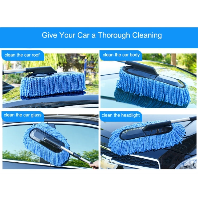 Car Cleaning Tools Car Washing Dewaxing Shan Cotton Brush Mop with Retractable Stainless Steel Tube, Cotton Brush Mop(Grey), Cotton Brush Mop(Blue)