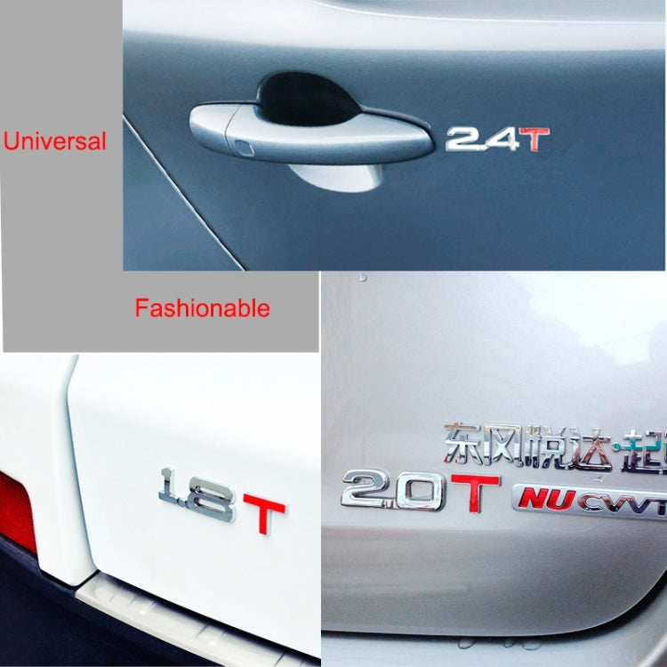 3D Universal Decal Chromed Metal Car Emblem Badge Sticker Car Trailer Gas Displacement Identification, Size: 8.5x2.5 cm, 1.6T, 1.8T, 2.0T, 2.2T, 2.4T, 2.5T, 2.8T, 3.0T