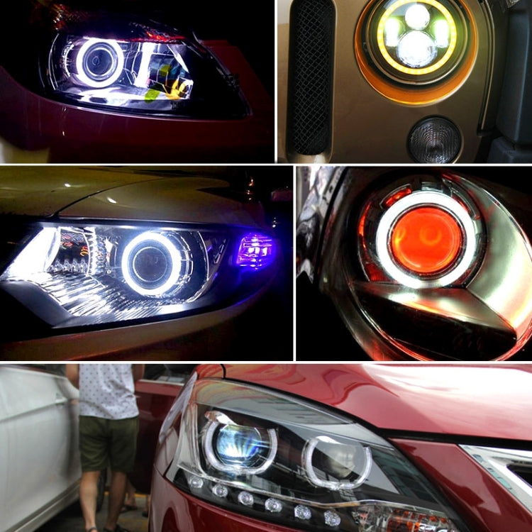 70mm 5W 180LM Angel Eyes Circles Car Headlight COB LED Lights for Vehicles, DC 12-24V