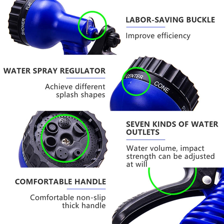 Durable Flexible Dual-layer Water Pipe Water Hose, Stretch Length: 7.5m-22.5m (US Standard)