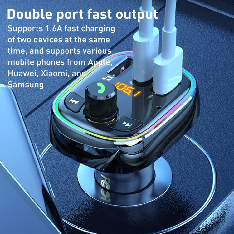 WK WP-C39 USB+USB-C/Type-C MP3 Bluetooth Car Fast Charger, WP-C39