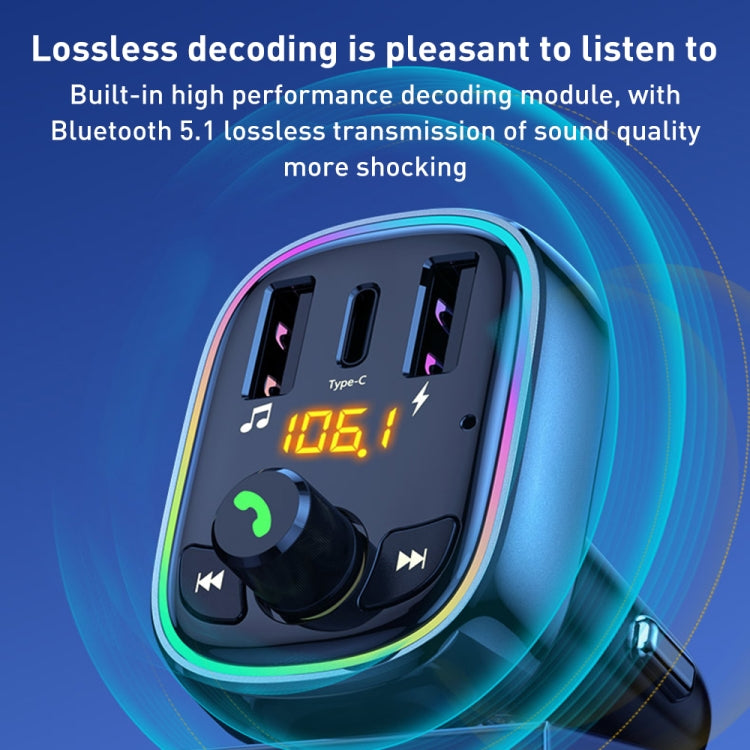 WK WP-C39 USB+USB-C/Type-C MP3 Bluetooth Car Fast Charger, WP-C39