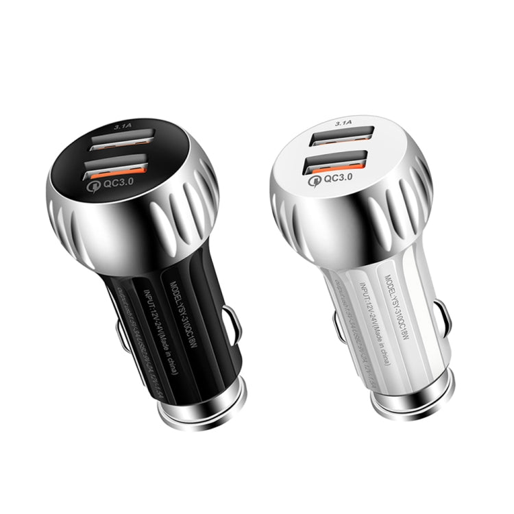 YSY-310QC18W QC3.0 Dual Port USB Car Chargrt for Apple / Huawei / Samsung / Xiaomi, YSY-310QC18W, Car Charger