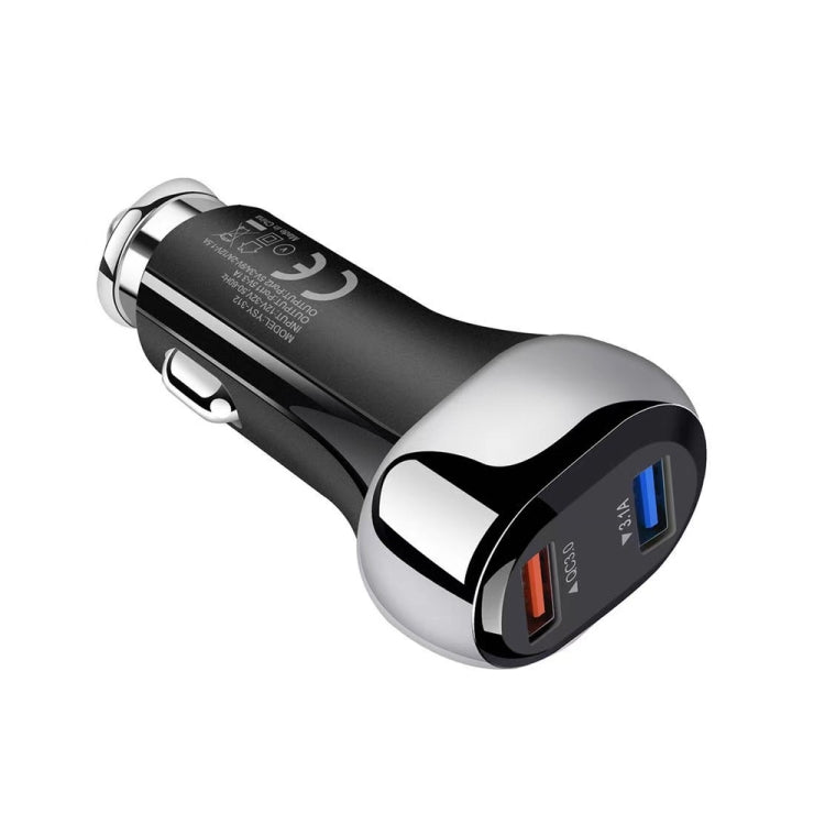 YSY-312 18W Portable QC3.0 Dual USB Mobile Phones and Tablet PCs Universal Car Charger, Car Charger