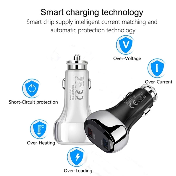 YSY-312 18W Portable QC3.0 Dual USB Mobile Phones and Tablet PCs Universal Car Charger, Car Charger