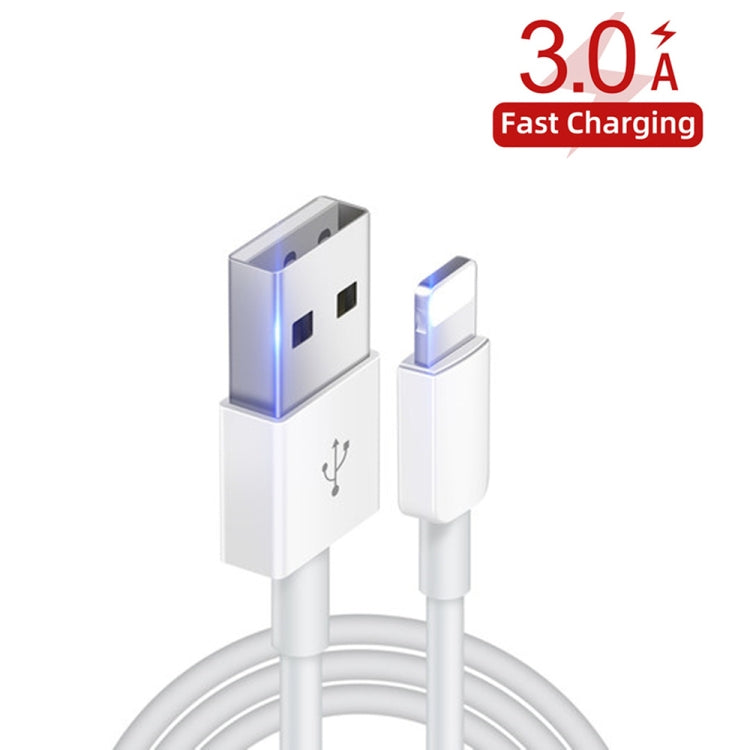 YSY-349 QC3.0 Dual Port USB Car Charger + 3A USB to 8 Pin Data Cable, Length: 1m, with 8 Pin Cable