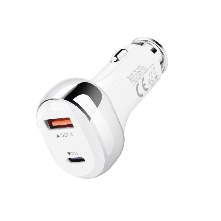 YSY-312PD PD 20W USB-C / Type-C + QC3.0 18W USB Interface 38W High-power Car Charger, PD 20W