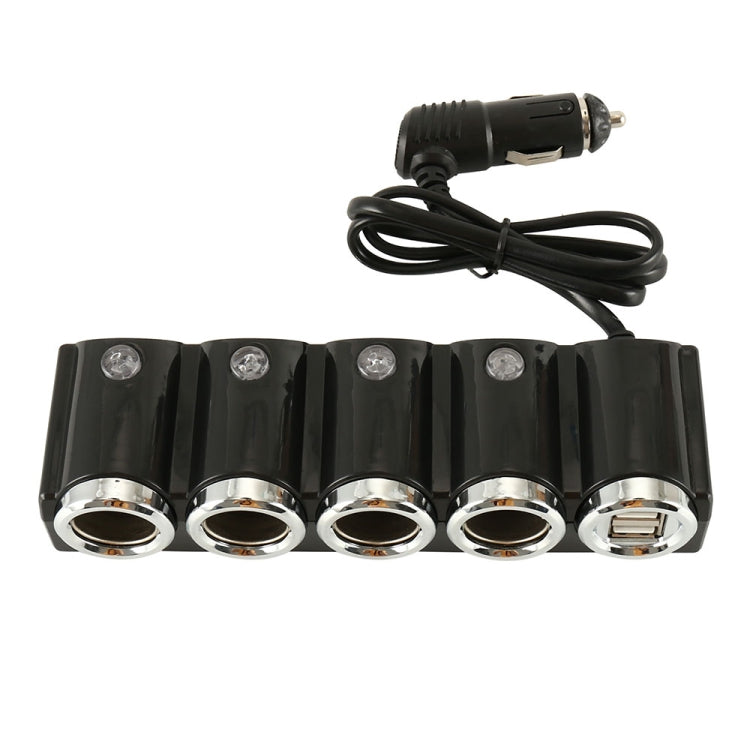 4 Way Car Cigarette Lighter Socket Splitter Dual USB Port Car Charger Adapter, 4 Way
