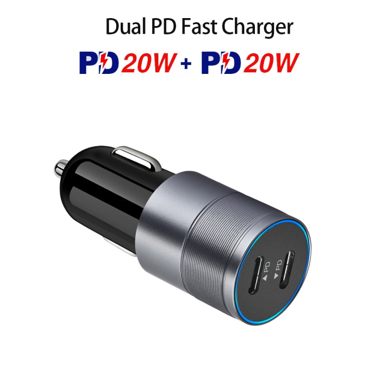 PD40w Dual PD3.0 Type-C Car Charger, Car Charger