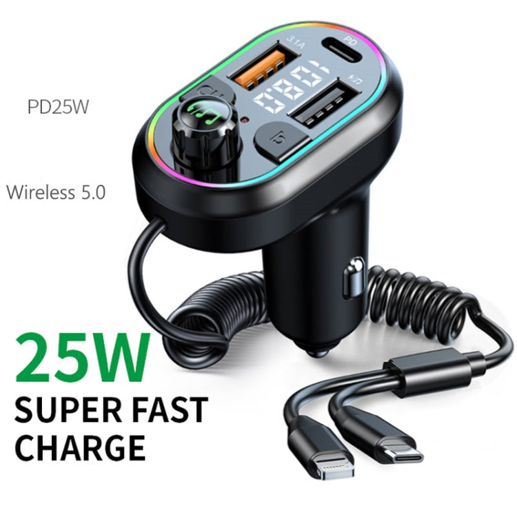 C29 Car Bluetooth 5.0 FM Transmitter  Car MP3 Player Fast Charge U Disk Lossless Music Player, C29