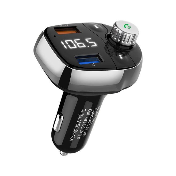 T62 Dual USB QC 3.0 Fast  Charger Bluetooth 5.0 Adapter MP3 Player Handsfree Car Kit FM Transmitter, T62