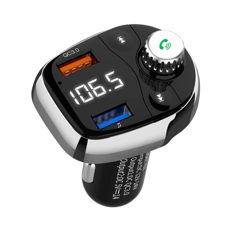 T62 Dual USB QC 3.0 Fast  Charger Bluetooth 5.0 Adapter MP3 Player Handsfree Car Kit FM Transmitter, T62