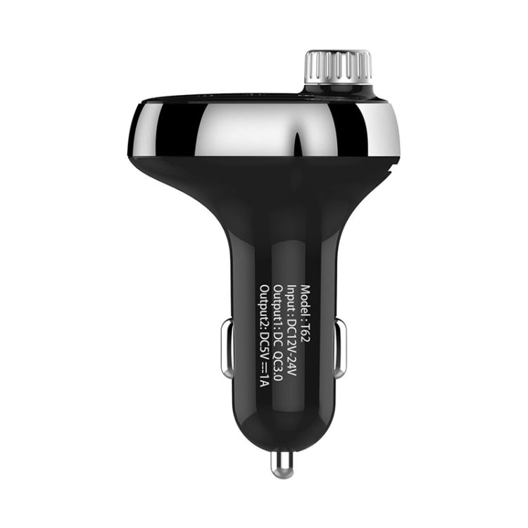 T62 Dual USB QC 3.0 Fast  Charger Bluetooth 5.0 Adapter MP3 Player Handsfree Car Kit FM Transmitter, T62