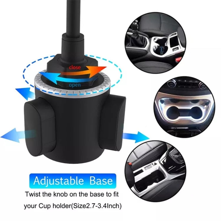 Versatile 360-Degree Mobile Phone Cup Holder Mount with Adjustable Gooseneck for Cars and SUVs