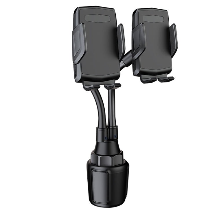 Versatile Car Cup Holder with Adjustable Dual Phone Mount Cradle