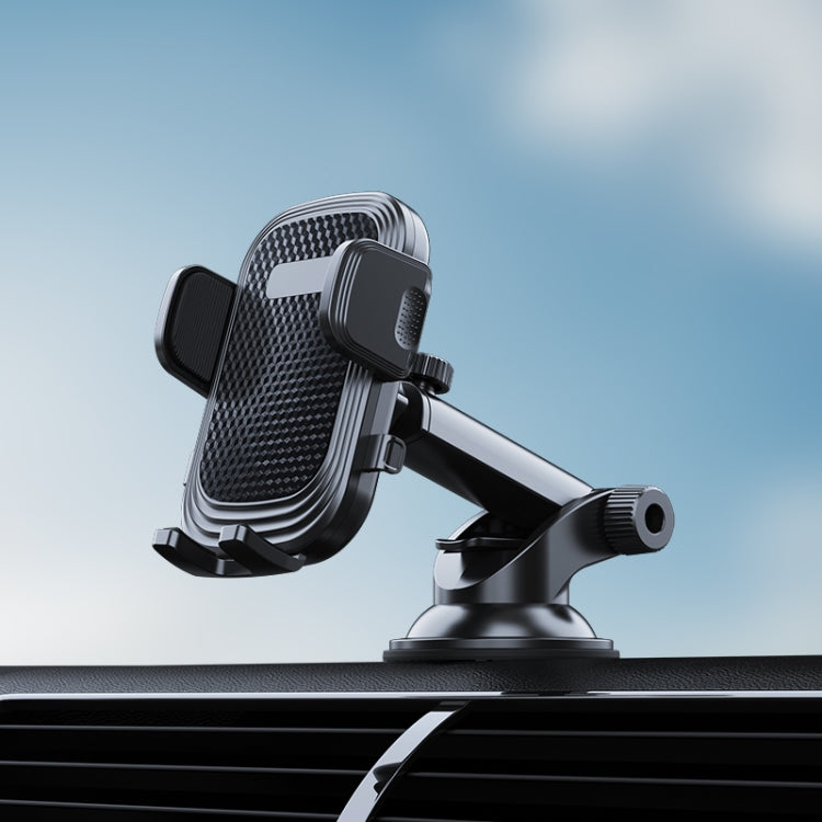 Telescopic Long Arm Car Phone Holder with 360-Degree Rotation and Non-Slip Grip