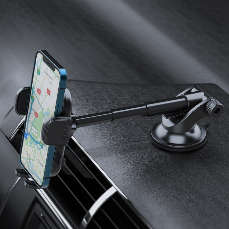 A190+X903 Adjustable Long Arm Car Phone Holder with Dashboard Sucker Mount