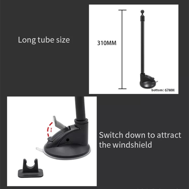 Versatile A190+X35 Car Phone Holder with Bendable Long Arm and Sturdy Suction Mount
