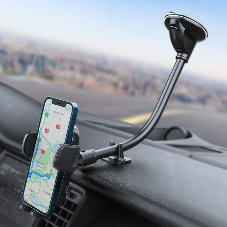 Versatile A190+X35 Car Phone Holder with Bendable Long Arm and Sturdy Suction Mount